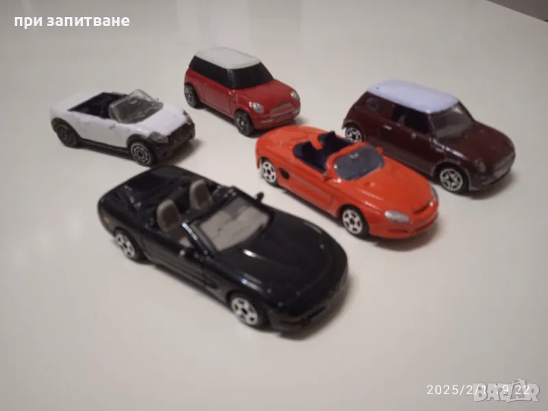 5 бр. метални колички китайски, Corvette, Mustang, Mini Cooper 1/64, снимка 1