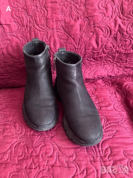 Дамски боти естествен набук, снимка 1