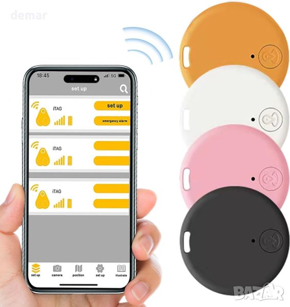 Bluetooth търсачка за предмети, за ключове, портфейли, домашни любимци,съвместима с Android и iOS, 4, снимка 1