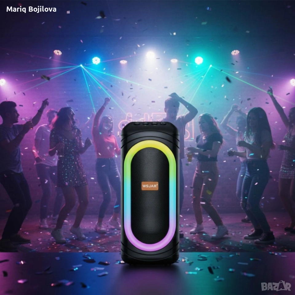 Тонколона с LED цветни светлини,WSJAR, снимка 1