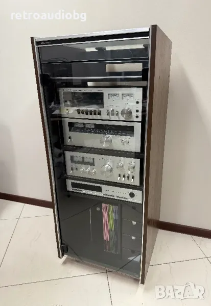 🔊Ретро аудио сет KENWOOD - усилвател, тунер, дек, таймер + оригинален рак шкаф Kenwood🔊, снимка 1