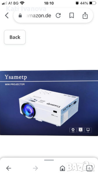 Видео проектор 10000 лумена Последна актуализация, преносим проектор поддържа 1080P Full HD, мини фи, снимка 1