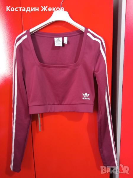 Много сладка дамска оригинална блузка къса. Като нова. Adidas , снимка 1