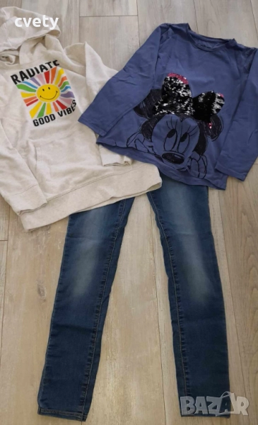 Дънки-клин Old Navy, суитчър Old Navy и блуза Disney за ръст 158/164 , снимка 1