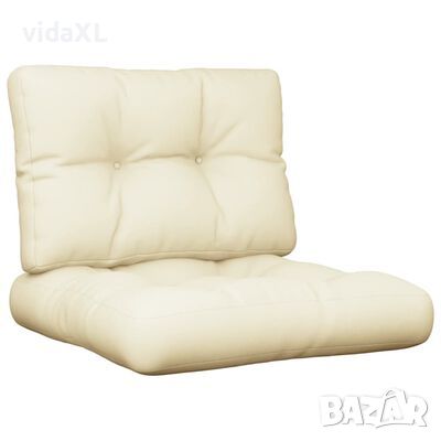 vidaXL Палетни възглавници, 2 бр, кремави, текстил（SKU:314545, снимка 1