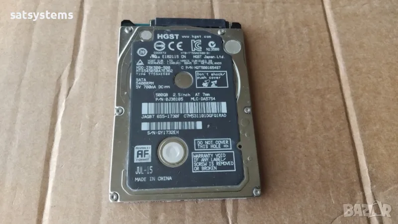 Хард диск Laptop Apple HDD HTS545050A7E362 500GB SATA 3.0Gb/s, снимка 1