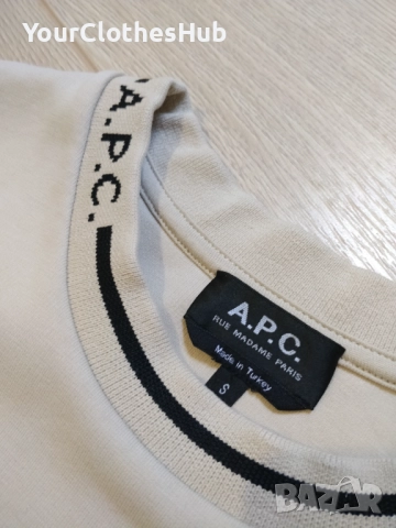A.P.C. RUE MADAME PARIS S size Мъжка бежова блуза, снимка 3 - Блузи с дълъг ръкав и пуловери - 52925915