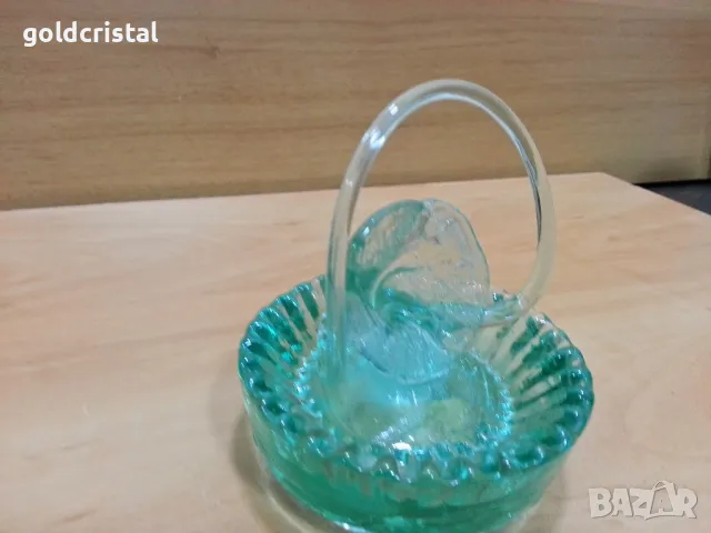 Стар стъклен пепелник цветно зелено стъкло , снимка 11 - Антикварни и старинни предмети - 49777604