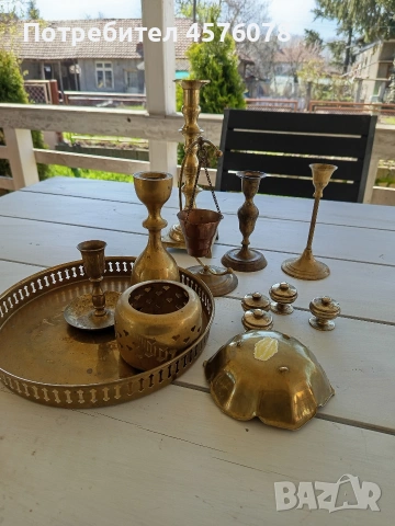 стари бронзови свещници и декорации, снимка 3 - Колекции - 54105802