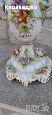 Голяма Порцеланова Лампа, снимка 6 - Настолни лампи - 50751951