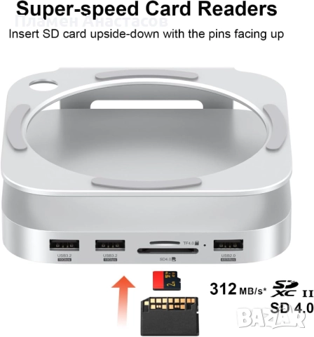 Qwiizlab алуминиев хъб стойка с SSD корпус за Mac mini M4 / M4 Pro, снимка 5 - Други - 52976932