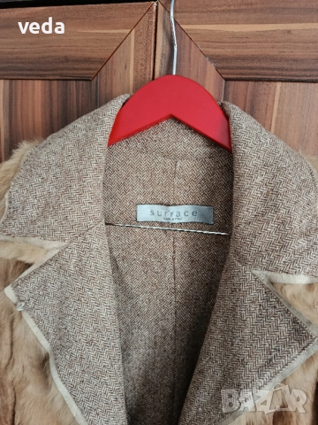 Италианско дизайнерско кожено палто тренч размер М, снимка 5 - Палта, манта - 53959078