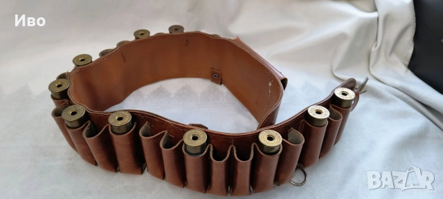 Стар кожен патрондаш 12 калибър 