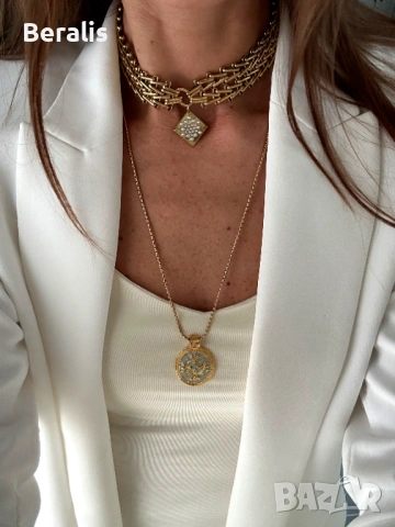 Beralis Зелено дълго колие с медальон, снимка 2 - Колиета, медальони, синджири - 53495276