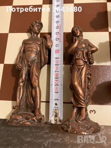 Шах_шахмат оригинален, фигури на ренесансови скулптури, полирезин., снимка 1