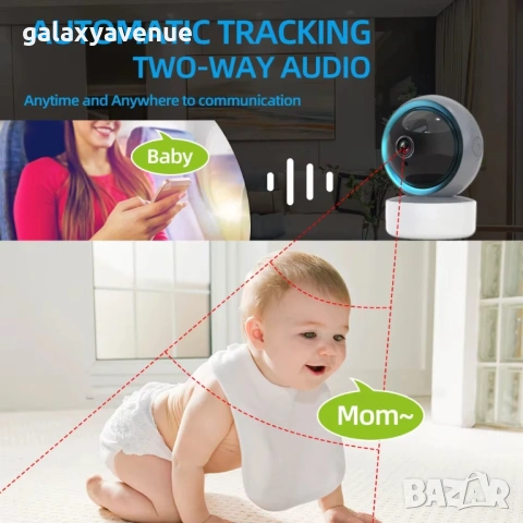 SUNISEE 8MP 2.4G Wifi Мини вътрешна охранителна камера Tuya APP, снимка 5 - HD камери - 53412545