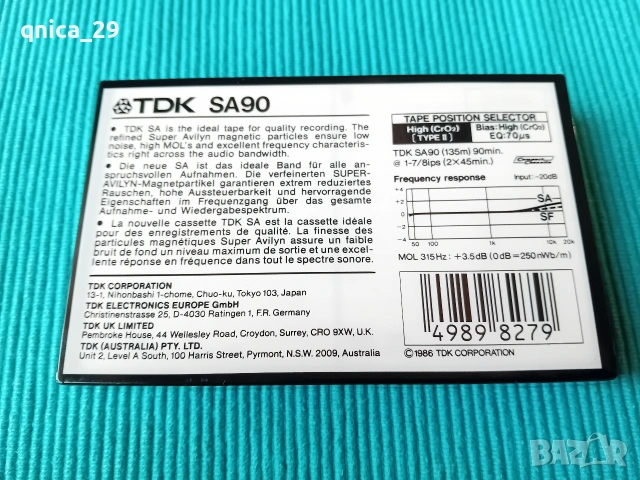 TDK SA-90 Limited, снимка 2 - Декове - 53138760