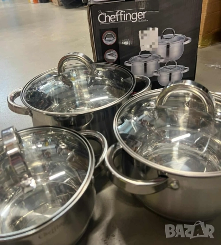 Комплект от 6 броя висококачествени съдове за готвене Cheffinger, снимка 4 - Други стоки за дома - 51922313