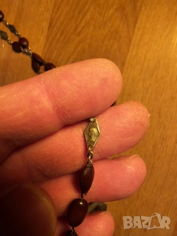 Стара молитвена броеница от франция Лурд с кръст света богородица свети Йосиф с младенеца Исус и ису, снимка 3 - Други ценни предмети - 51841058