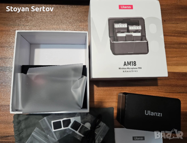 Ulanzi AM18 — 2 микрофона + приемник, тип влогърски, снимка 8 - Микрофони - 52877531