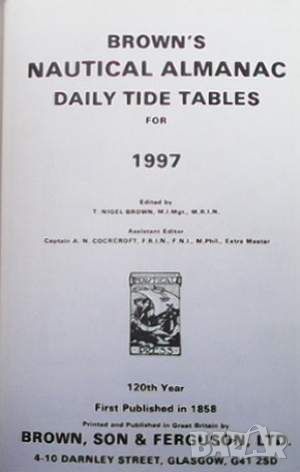 Brown's Nautical almanac daily tide tables, снимка 2 - Енциклопедии, справочници - 45933766