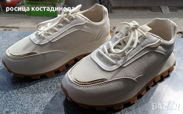 Дамски бежови обувки Sinsay, снимка 5 - Маратонки - 51543935