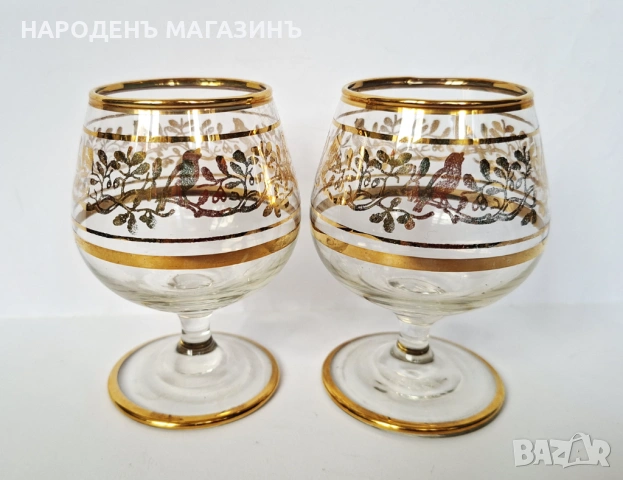 Нов немски златен сервиз чаши за ракия и аперитив – 6 броя, снимка 4 - Други ценни предмети - 54220190