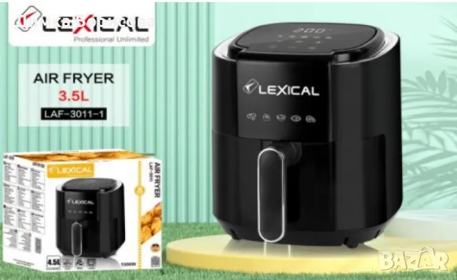 Фритюрник с горещ въздух Lexical Airfryer LAF-3011-1/2 1200W 3.5L бял/черен, снимка 1 - Фритюрници - 48081269