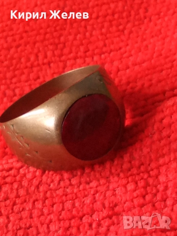 СТАРИНЕН КЛАСИЧЕСКИ КАТАЛИНЕН МЕДЕН ПРЪСТЕН СТИЛНО РЪЧНО ОРНАМЕНТИРАН РЯДКО РЕТРО БИЖУ 41174, снимка 14 - Антикварни и старинни предмети - 50528655