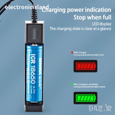 Usb интелигентно зарядно устройство за батерия Li-Ion 18650 с индикатор, снимка 1 - Оригинални зарядни - 45408022
