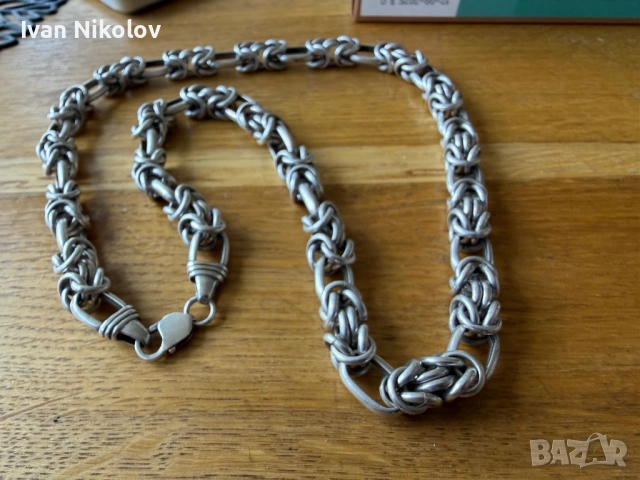 Мъжки сребърен дълъг синджир 58см, снимка 2 - Колиета, медальони, синджири - 54173614