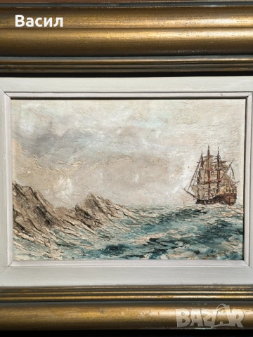 Картина масло кораб, снимка 5 - Картини - 54246357