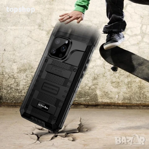 Seacosmo Калъф за iPhone 15 Pro Max водоустойчив удароустойчив  с вграден протектор на екрана, черен, снимка 6 - Калъфи, кейсове - 50578058