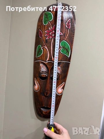 Дървена маска , снимка 2 - Декорация за дома - 54024038