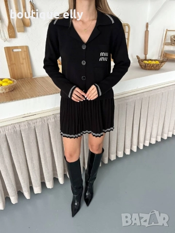 дамски комплект в черно, кафяво и екрю, снимка 3 - Комплекти - 52547954