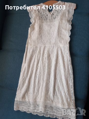 Бяла рокля за коктейл ONLY, снимка 3 - Рокли - 45916307