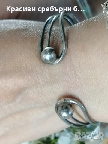 Стара, масивна сребърна гривна 18.98гр , снимка 6 - Гривни - 54035127