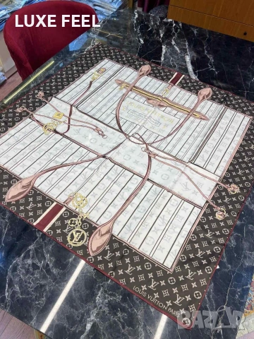 Дамски Шалове - Коприна ⚜️ Louis Vuitton , снимка 3 - Шалове - 53021273