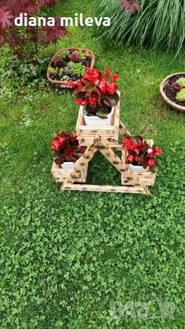 Дървен цветарник!, снимка 2 - Декорация за дома - 49970766