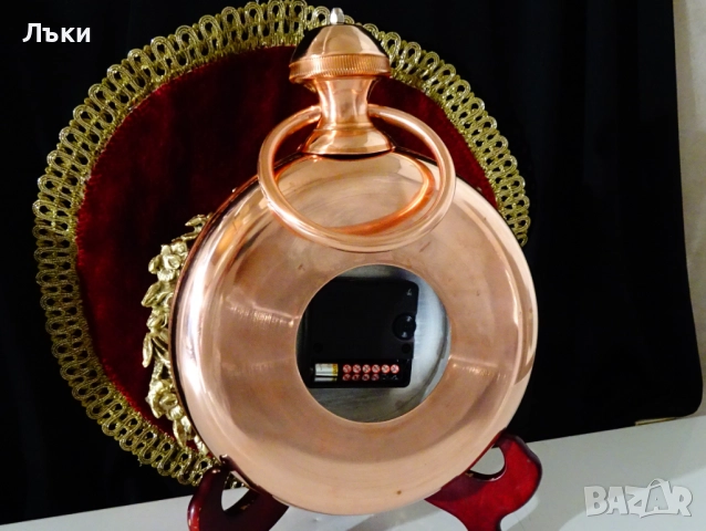 Стенен часовник Genevieve Lethu,чиста червена мед. , снимка 8 - Антикварни и старинни предмети - 52900277