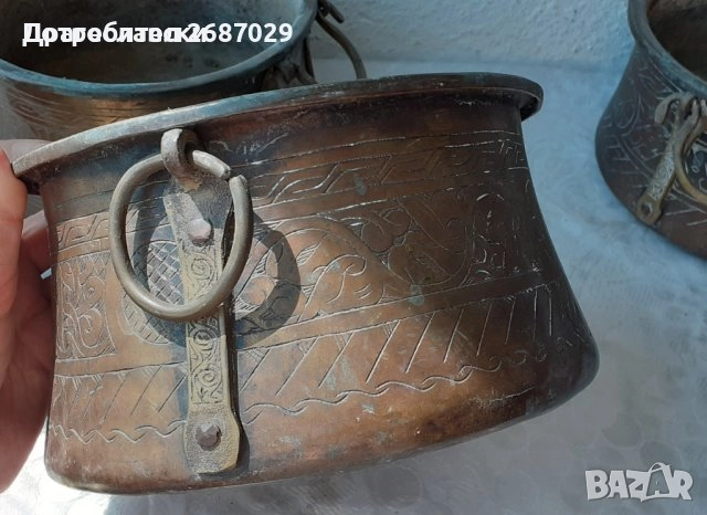 Различни бакъри и менци: Голям меден Бакър 25 см отвор 34 см дъно, снимка 15 - Антикварни и старинни предмети - 30005970