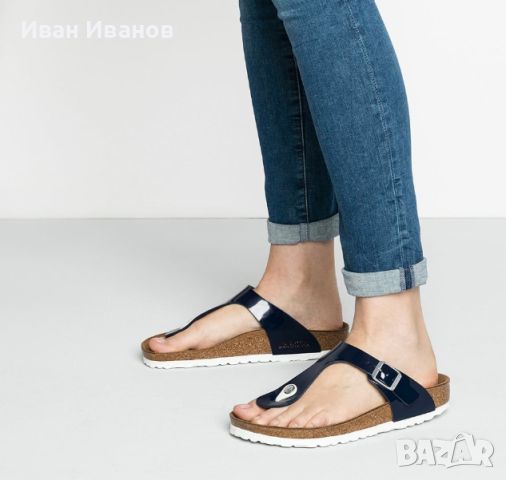 Birkenstock чехли  Gizeh Bs 1005301 Тъмносин номер 41, снимка 7 - Чехли - 46417733