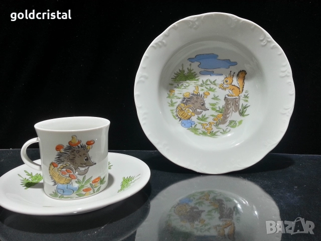 Стар български порцелан детски комплект 