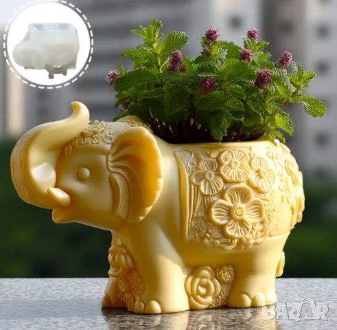 Молд кашпа слонче , снимка 2 - Форми - 51317634