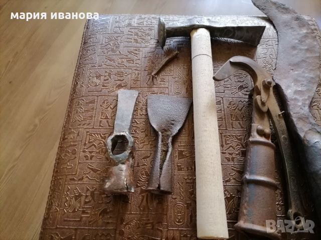 Стари ръчно ковани железа инструменти, снимка 2 - Антикварни и старинни предмети - 45276930