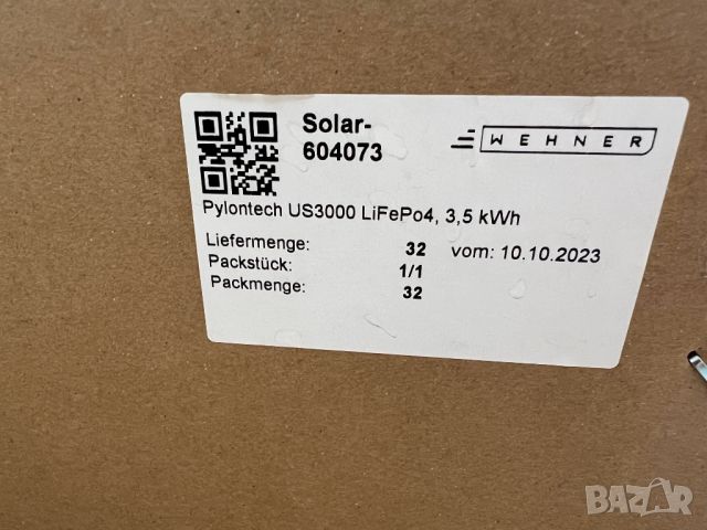Aкумулатор Литиева Батерия LV Pylontech US3000C 3,5kWh за соларни, фотоволтаични системи 48V , снимка 4 - Други - 45240809
