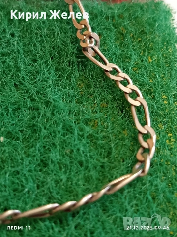 Красив сребърен синджир плетка тип ФИГАРО майсторска изработка 40218, снимка 3 - Колиета, медальони, синджири - 52863392