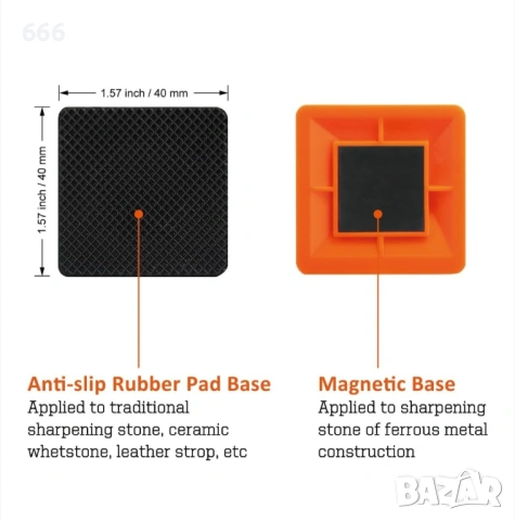 Водач за ъгъл на заточване 196N, Sharpal, комплект от 2 броя, оранжево и черно, компактен, снимка 2 - Други стоки за дома - 53297676