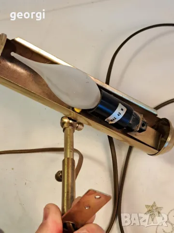 ретро бронзова стенна лампа за осветление на картина, огледало  7/4, снимка 6 - Декорация за дома - 49820551