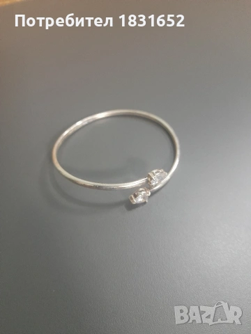 Сребърна гривна с камъни, снимка 2 - Гривни - 54161993